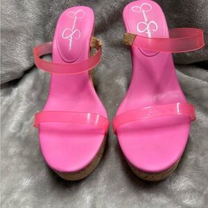 Jessica Simpson Pink Wedge Sandals